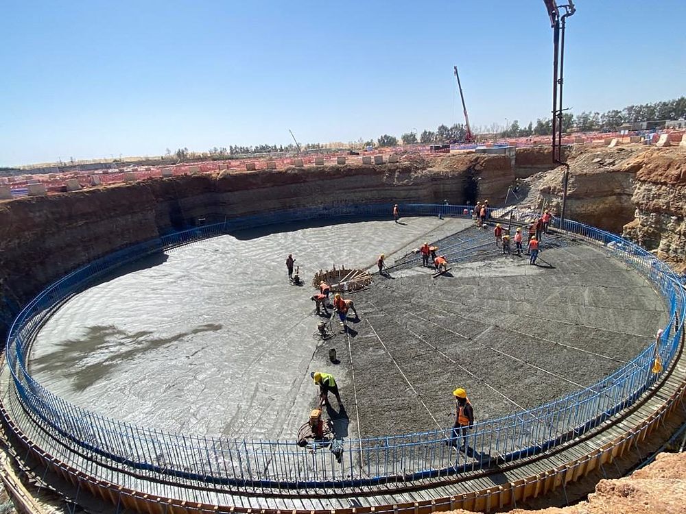 Concrete works on site